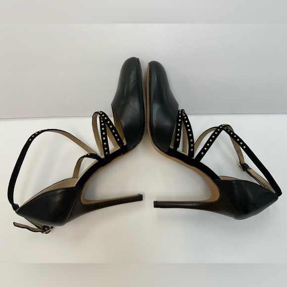 Julianne Hough for SoleSociety Black Strappy Heels with Gold Accents - Picture 5 of 7